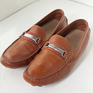 LACOSTE Men's Ansted Craft Tan Leather Loafer Driving Shoes Size 11.5